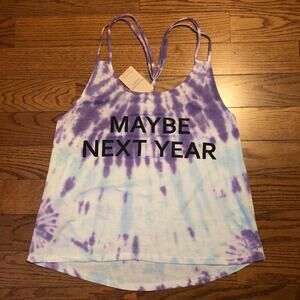 SOUTHERN SPIRIT Tie-Dye Casual Hippie Boho Purple White Tank Women's Size M NWT
